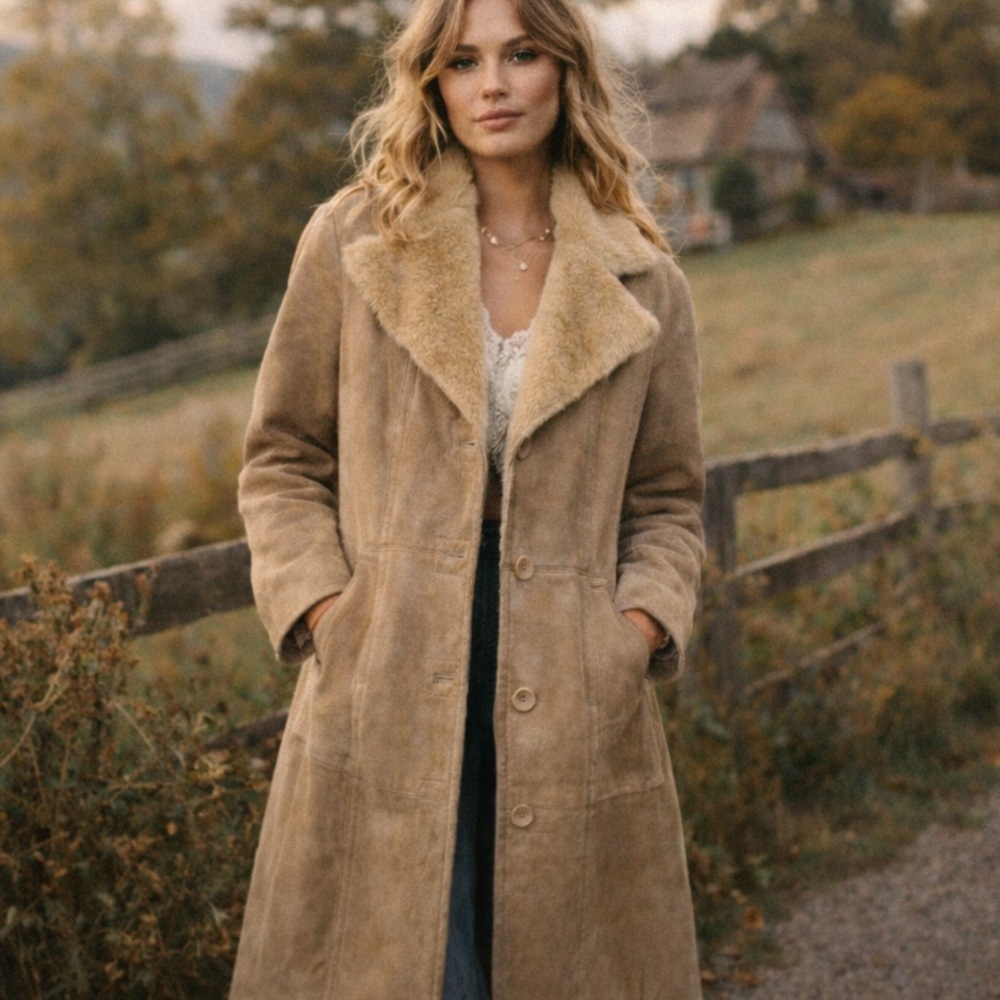 Vintage Zara Real Suede Penny Lane Coat